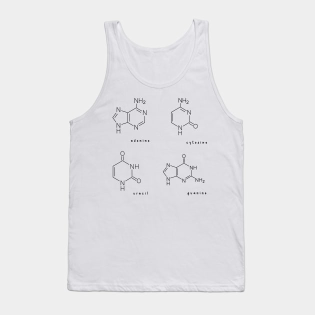 Hand Drawn RNA Ribonucleic Acid Pack Tank Top by Sofia Sava